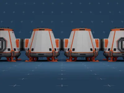 MARS SciFi Container Base 02 Low-poly 3D model