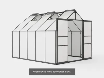 Collection of Greenhouse Mars Glass Black - 3 Models 3D Model Pack