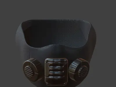Gas mask helmet 3d model scifi Low-poly  Low-poly 3D model