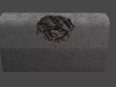 Destroyed Border Low-poly 3D model