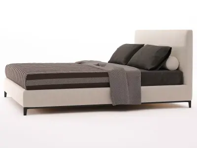 Andersen modern bed frame with upholstered headboard and foot... 3D model