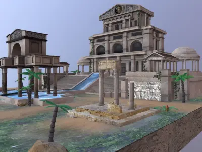 Event Building Low-poly 3D model