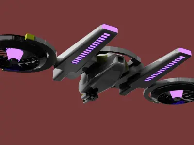 DRONE WITH LASER GUNS GAME READY Low-poly 3D model