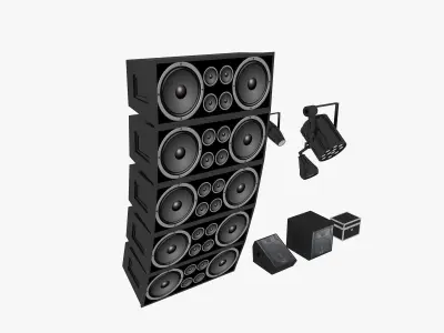 Stage Lights Speakers 3D model