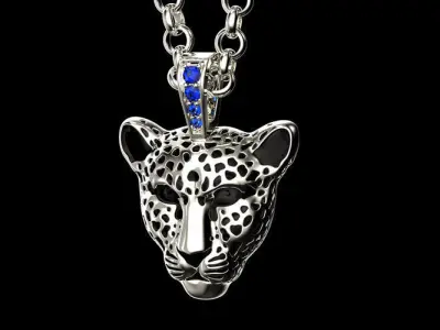 Light leopard pendant with enamel 0076 v2 3D print model