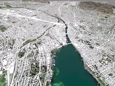 Cityscape Zurich Switzerland 3D model
