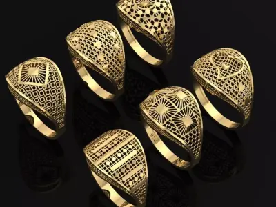 RING S SET - DIRECT CASTING - LIGHT WEIGHT 3D print model