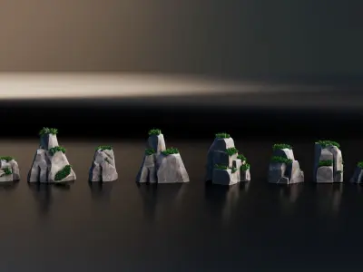 Rocks Low-poly 3D model order