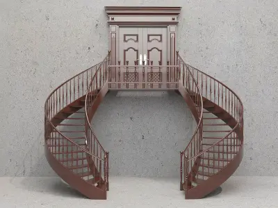 Classic Door Stair 3D model
