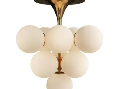 Mid Century Tulipan Chandelier Low-poly 3D model