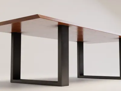 Wooden Walnut Designer Coffee Table Low-poly 3D model