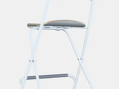 FRANKLIN Bar stool with backrest foldable Low-poly 3D model