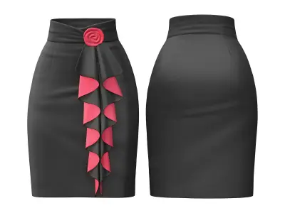 Elegant Sleeveless Top Skirt Formal Outfit Low-poly 3D model