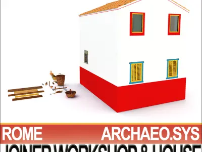 Ancient Roman Town Joiner Workshop House 3 2 3D model