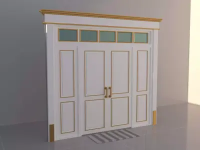 White classic doors  3D model