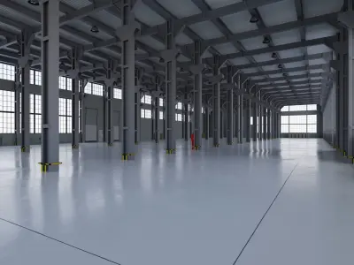 Factory Warehouse 1b Low-poly 3D model