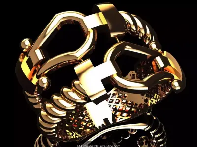 Crosshatch Luxe Rings 5gm 3D Model Pack