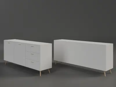 Everly Quinn White Sideboard on Wayfair 3D model