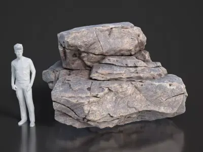 8 Modular Cliff Rocks 3D Pack 250906 Low-poly 3D model