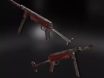 MP40 Rigged Low-poly 3D model