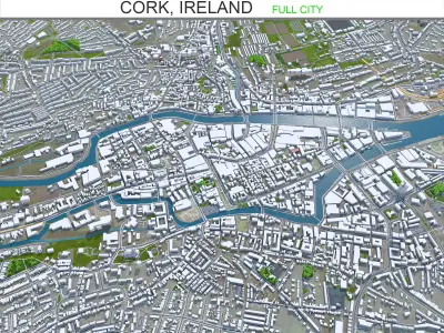 Cork City Ireland Low-poly 3D model