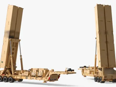  Tactical Dark Eagle Missile System Operating Rigged for Cinema 4D 