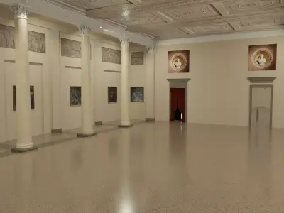 3d model Sala 8 colonne palazzo reale Milano  3D model