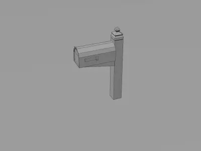 Low Poly Modern City Mailbox Game Ready Urban Prop Low-poly 3D model