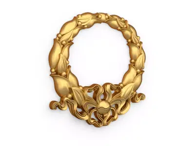 classic decorative onlay Wreath cnc 3d printing stl 01 3D print model