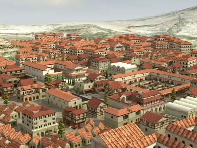 Ancient Town Low-poly 3D model