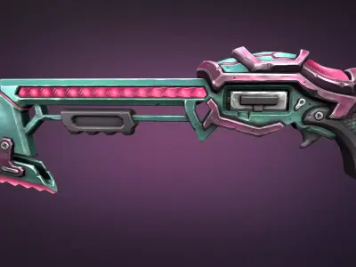 Sci-fi musket Low-poly 3D model