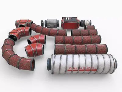 Sci-Fi Ventilation System  Low-poly 3D model