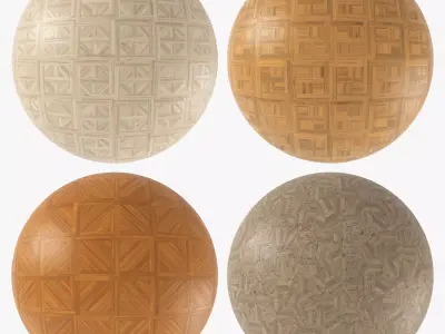 Parquet - Laminate - Wooden floor 4 in 1 3D model 31