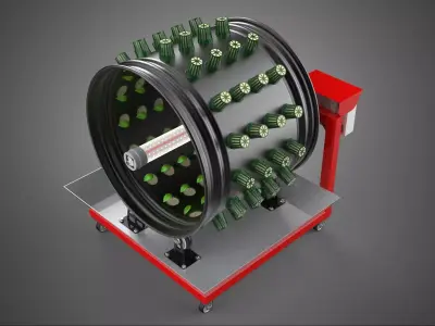 GARDEN ROTARY HYDROPONIC SPIN PLANT GROW FARM CYLINDER SYSTEM UP 3D model