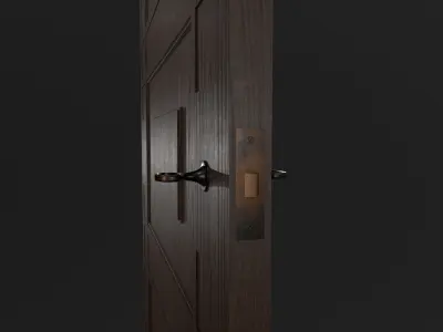 Door and doorframe Low-poly 3D model