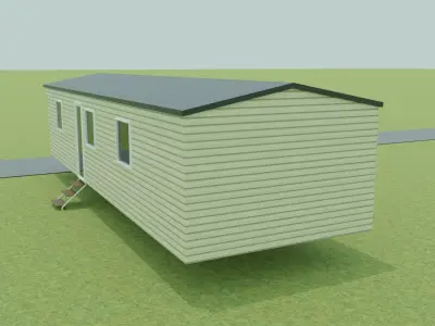 Mobile Home Static Caravan Trailer Low-poly 3D model