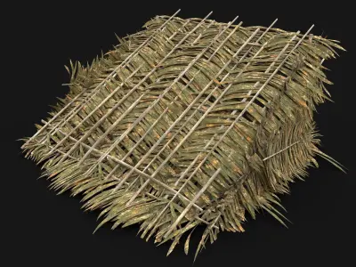 TRIBAL JUNGLE PRIMAL SHELTER HUT HOUSE LEAF TREE SURVIVAL AAA Low-poly 3D model