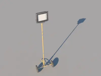 Portable Halogen Work Light Low-poly 3D model