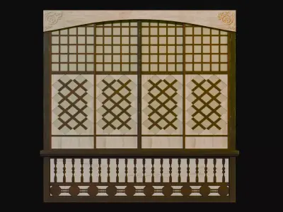 Capiz Window 03 Low-poly 3D model