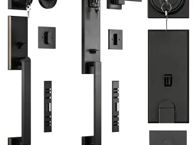 5 Collection Of  Door Handel 3D Model Pack