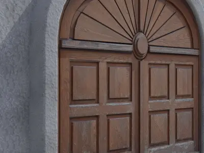 Big Old Door Low-poly 3D model