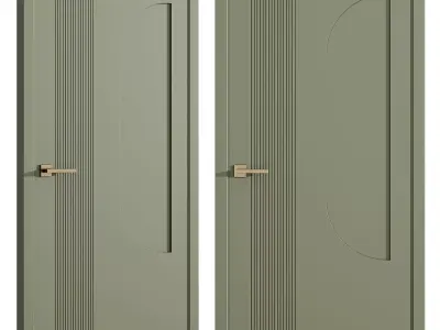 Interior door 9 Low-poly 3D model