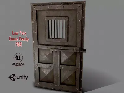 Metal Prison Door Low-poly 3D model