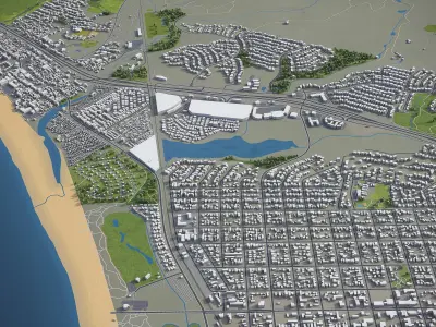 Arroyo Grande - City 3D Model Low-poly 3D model