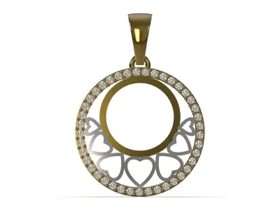 Circle of Love and Hidden Hearts CAD  Pendant jp0416 3D print model