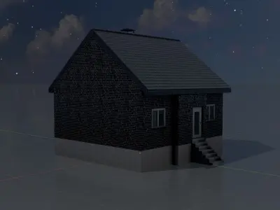 Modern single-family house version 3 R Low-poly 3D model