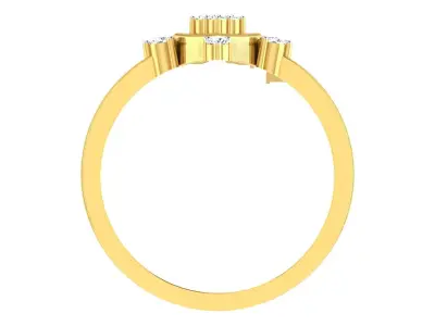 Light Weight Yellow Gold Diamond Ring  -EZ R-192 3D print model