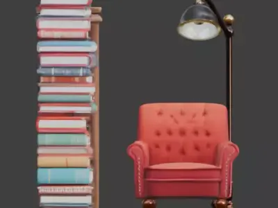 Tiny Library Corner 3D Model v01 Low-poly 3D model