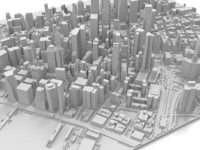 Cityscape New York Manhattan USA 3D print model