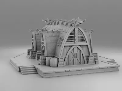 Large barn of Vikings 3D print model